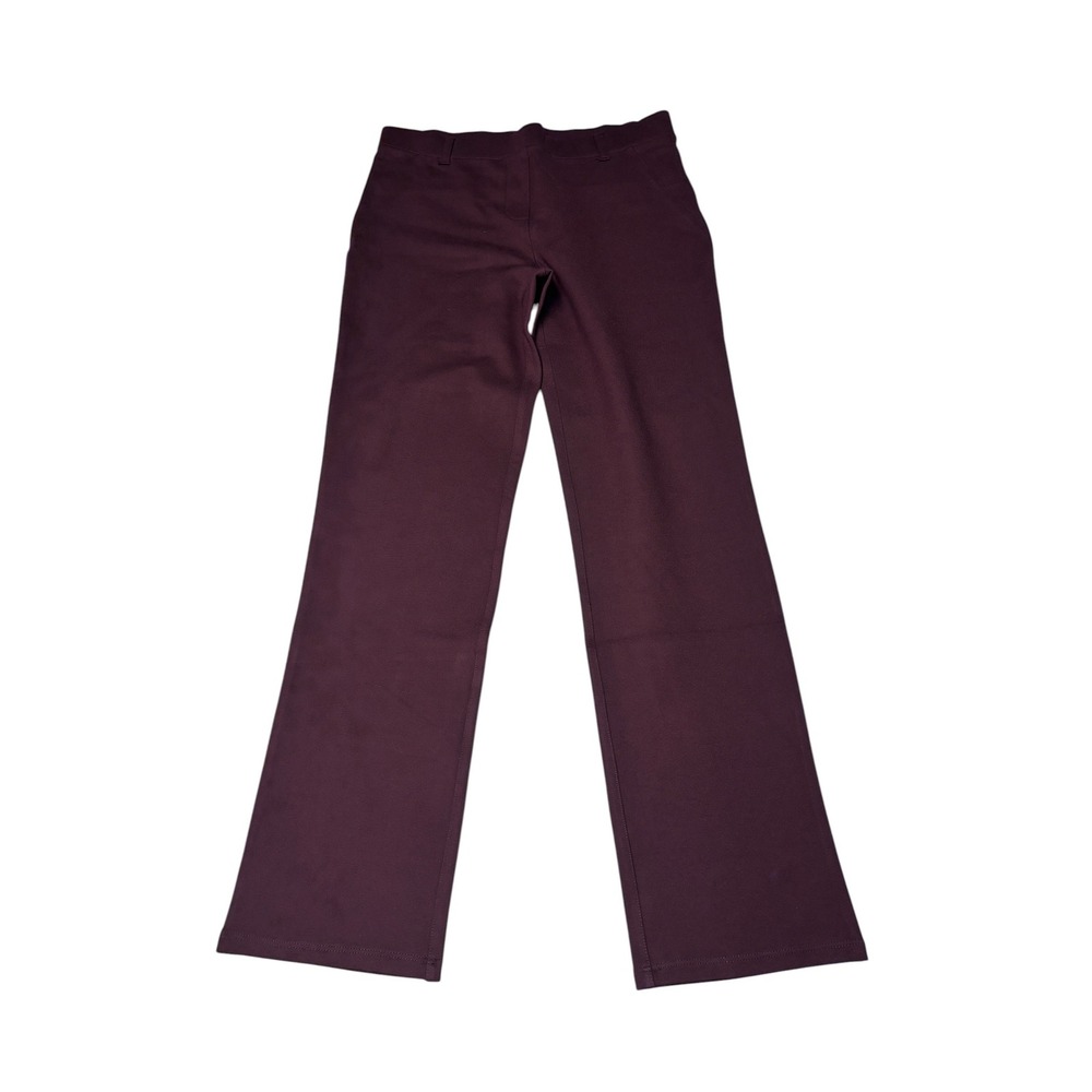 NWT Quince Ultra-Stretch Ponte Straight Leg Pants Burgundy Petite Women M‎ 30X29